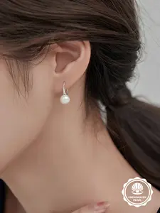 Elegant Natural Pearl Circle Earrings, Stylish Jewelry Accessory for Women, Perfect Gift Idea for Her, Trendy Fashion Statement Piece