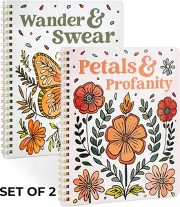 Petals & Profanity Beautiful Coloring Book Set of 2 for Adult Bold & Easy Relaxation - Funny Coloring Books with Floral Designs for a lot of Laughs - The Perfect Stress-Relieving Gift for Women