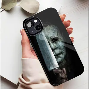 Halloween Michael Myers Knife Horror Phone Case for Fans Durable Shockproof Slim Fit Compatible with iPhone 11/12/13/14/15/16 (Pro Max/Plus) Protection White