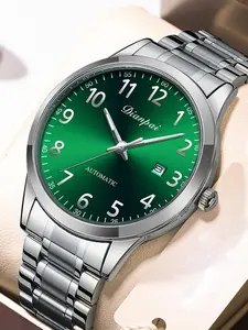 Men's Business Round Dial Mechanical Watch, Fashion Watch for Party, Daily Decor, Trendy All-match & Exquisite Watch for Birthday Gift with Box