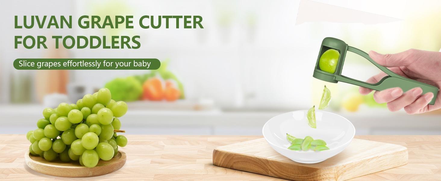 Summervibes Crazy Golden Grape Cutter for Toddlers 1-3 - Stainless Steel Baby Fruit Slicer Safe & Easy Grape, Cherry Tomato, Strawberry, Blueberry Cutter - Lightweight Kitchen Gadget for Fruit Salad & Cake Decor Indoor leisure equipment