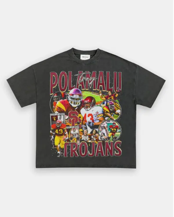 TROY POLAMALU-USC TEE, Retro Football Shirt ,Football Shirt Christmas Gift Unisex, Football 90s Vintage Fan Gift,football American Graphic Vintage, Gift For women And Man Unisex T-shirt
