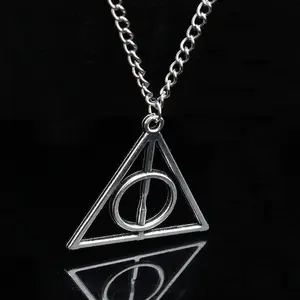 new celerance necklace Luna Deathly Hallows triangular pendant sweater chain
