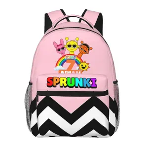 Sprunki comfortable all-over print large-capacity backpack for daily commuting, outdoor hiking, and business; cartoon casual merch laptop daypack school bag; gift for women and men