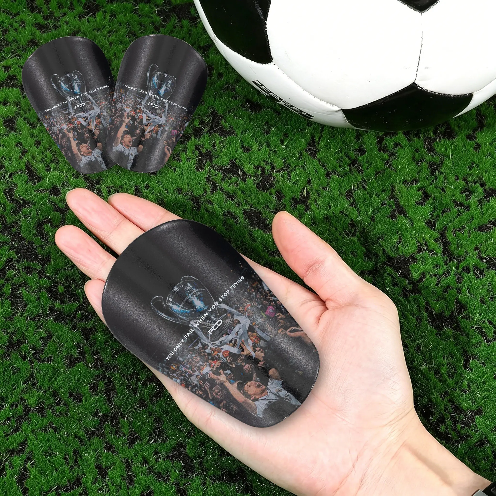 Champion Pattern Shin Guards, Durable Portable Soccer Accessories, Soccer Equipment, Lightweight Comfortable Sports Gear for Football, Basketball, Baseball