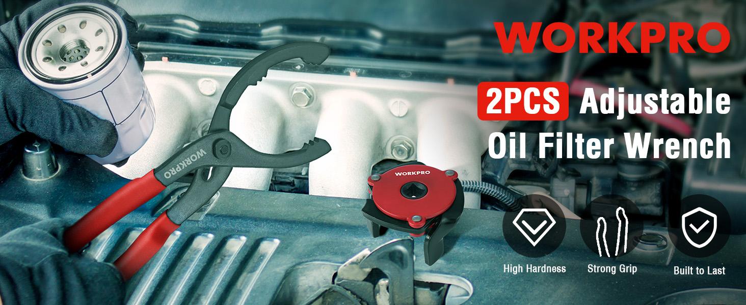 #BacktoSchool WORKPRO 2-Pack Oil Filter Wrench Set, 12” Adjustable Oil Filter Plier & 3-Jaw Universal Oil Filter Removal Tool, for Easy Oil Changes, Ideal for Car, Motorcycle, Truck Maintenance & Home Garage Use, Oil Change, Cars/Motorcycles #BacktoSchool WORKPRO 2-Pack Oil Filter Wrench Set, 12” Adjustable Oil Filter Plier & 3-Jaw Universal Oil Filter Removal Tool, for Easy Oil Changes, Ideal for Car, Motorcycle, Truck Maintenance & Home Garage Use, Oil Change, Cars/Motorcycles