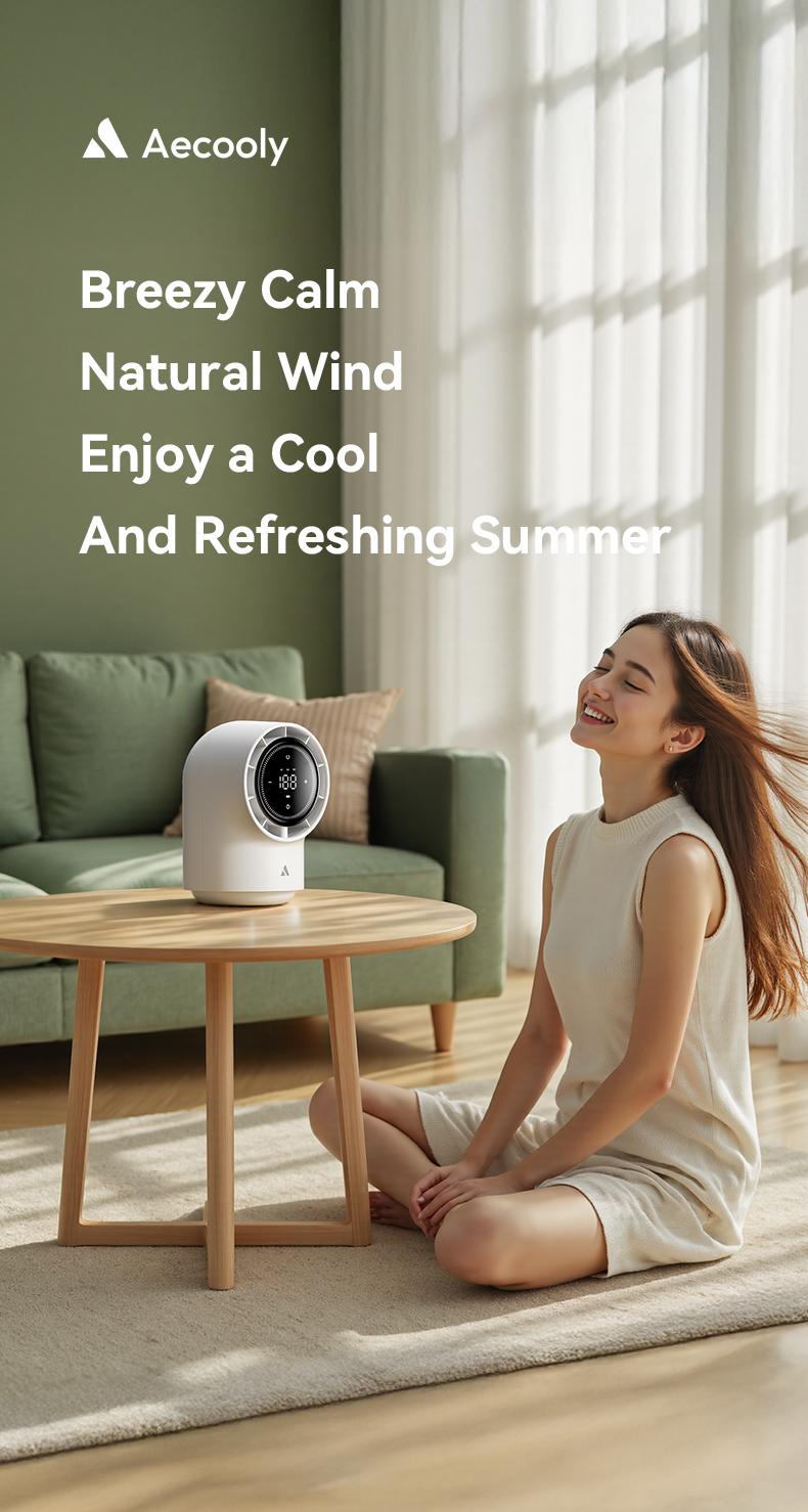 Aecooly Touch Control Desk Fan, 100 Speeds Quiet Bedroom Digital Display 8000mAh 3 Oscillation Angles Battery Powered Small Desktop Table Fan for Bedroom, Bedside, Office, Travel, FathersDayGift