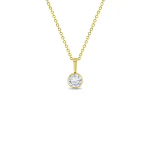14k Gold Petite Simulated Birthstone Kids / Teen Pendant/Necklace