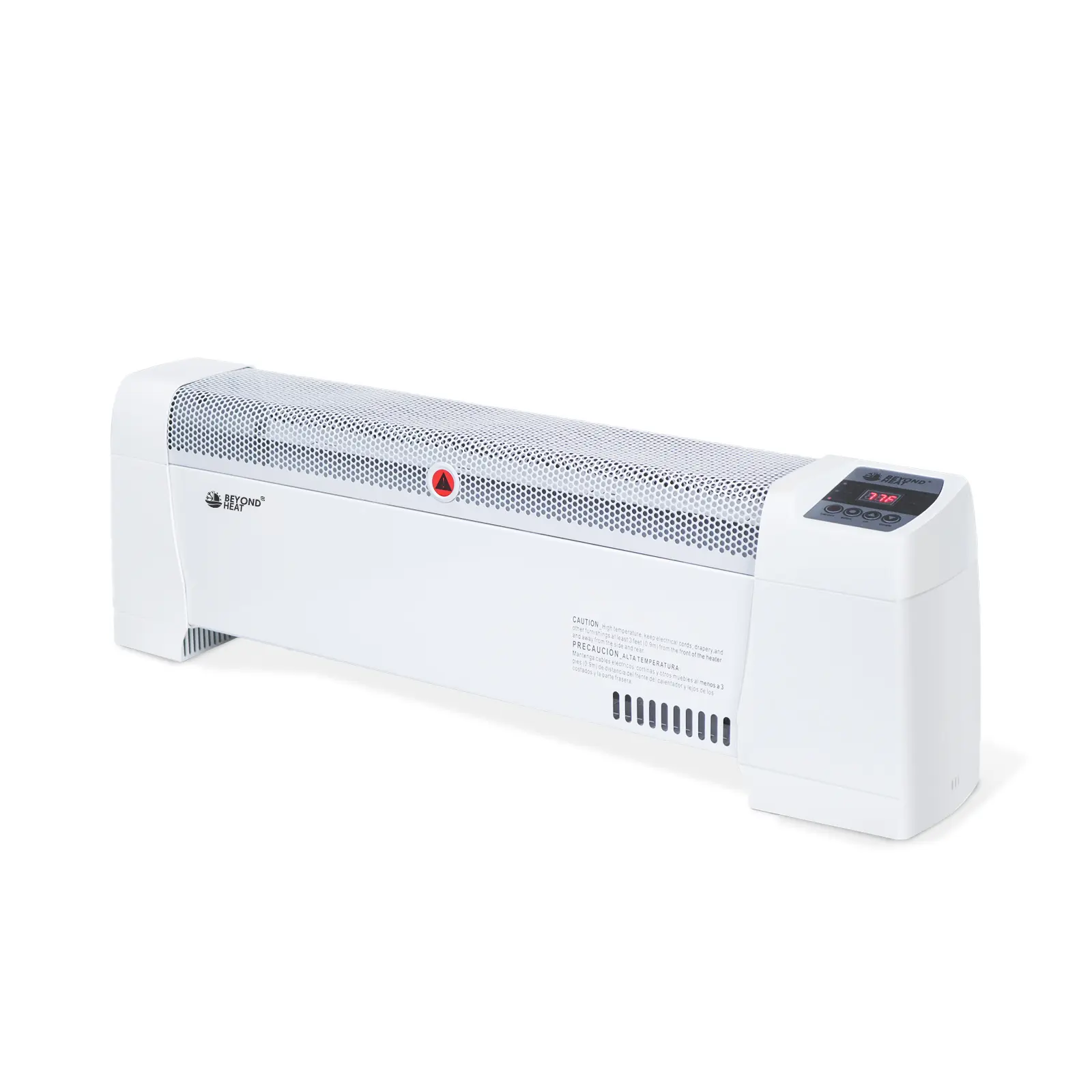 BEYOND HEAT 1500W Compact Convenient Electric Baseboard Heater - Convection Type, Adjustable Thermostat, Overheat Protection, Portable, Silent, LED Display White Indoor Unit for Home, Office