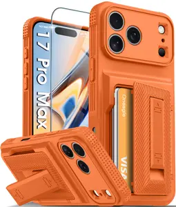 for iPhone 17 Prom max/Pro/Air Wallet Case [4-5 Card Holder] [RFID Blocking] [Full Camera Protection] [Kickstand] [Military Grade Protection] [Screen Protector]  Shockproof Rugged iPhone Case for iPhone 17 Prom max/Pro/Air