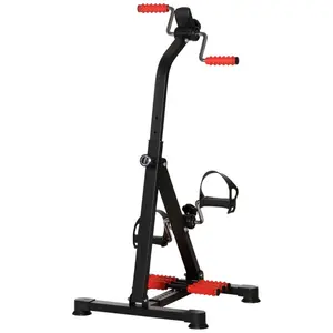Rockraf 1pc HOMEFISH Multi-Function Pedal Exerciser with LCD Display - Adjustable Height, Full Body Workout for Arm, Hand, Knee, and Leg - Senior Fitness Equipment with Foot Massage Rollers and Resistance Control
