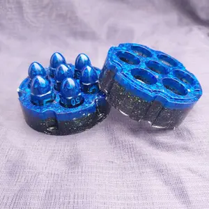 D&D Bullet Dice with Revolver Cylinder Carry Case - Blue with Black Galaxy Design, Compact Carry Case for Easy Transport