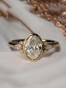 Charm Cubic Zirconia Golden Ring Statement Ring Elegant Exaggerated Ring for Women Wedding Engagement Ring Bridal Proposal Jewelry Birthday Anniversary Christmas Gift Bridal Rings