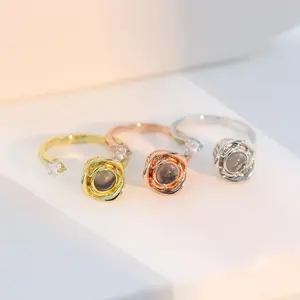 L&M Custom Photo Projection Couple Rings Personalized Birthday Gift Open Adjustable Design Perfect Gift for Mom Partner Engagement Rings Eddie Stranger Things Style,custom gift mariah oval cut ring