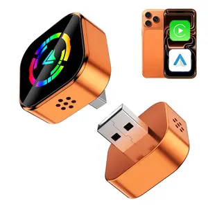 2026 Wireless CarPlay Adapter for iPhone,2 in 1 for Apple Carplay and Android Auto Adapter,Mini carplay Wireless Adapter Convert Wired to Wireless, Plug & Play, USB to USB-C/Type-C (Orange)