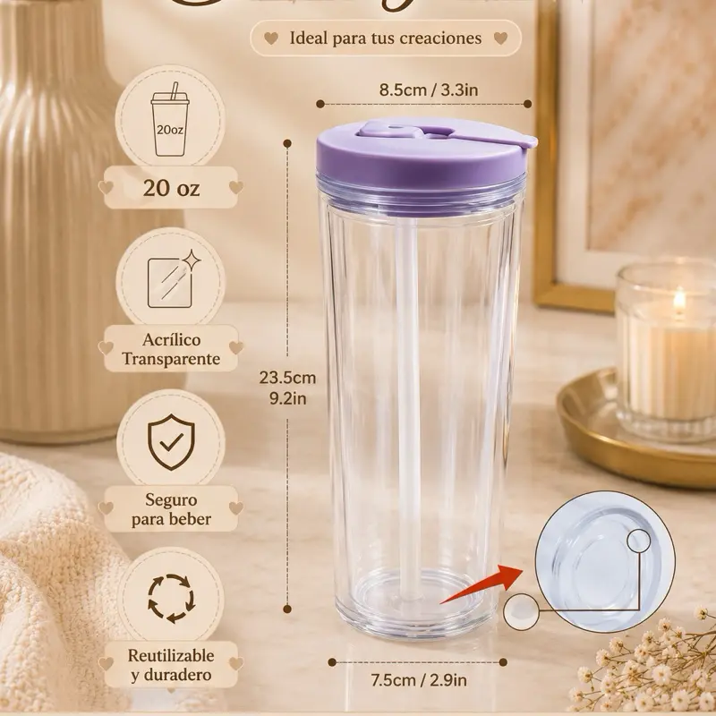 20 oz Custom Tumbler - Portable Reusable Drinkware Water Bottle