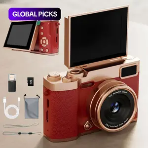 Flip-Screen CCD Camera, Entry-Level Student Pocket Camera with Memory Card, Compact Camera, Portable Selfie Digital Camera for Teenagers and Back-to-School Season