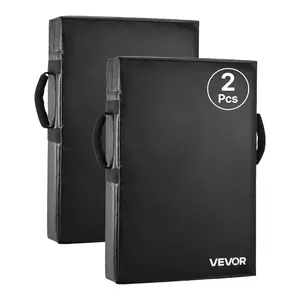 fathersdaygift VEVOR Football Blocking Dummy, 24x16 in Blocking Pads, Kick Shield Pad with Handles, High-Density Sponge Tackle Dummies, Heavy Duty Training Equipment for Basketball Hockey Lacrosse, Black, 2PCS