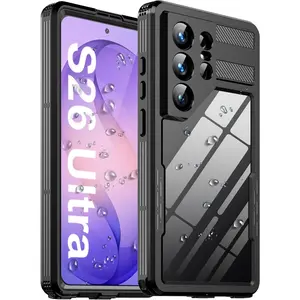 for Samsung Galaxy S26 Ultra Case Waterproof, with Built-in Screen Protector Dustproof Shockproof Full Body Underwater Protective Phone Case Cover (Black)
