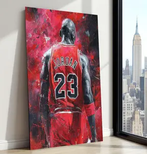 Michael Jordan Canvas Art, Chicago Bulls Jersey, Sports Home Decor