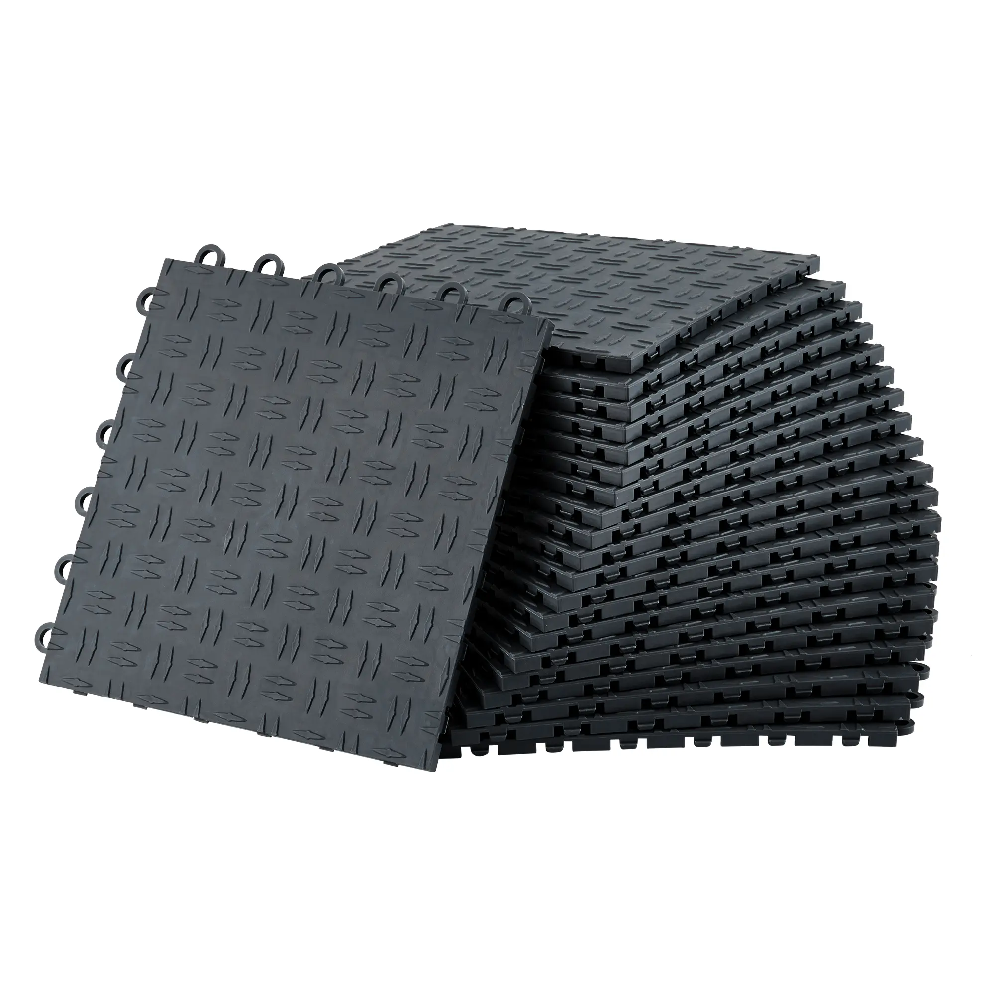 Garage Tiles Interlocking, 12"X12" Garage Floor Covering Tile, Non-Slip Double-Sided Texture Garage Flooring Tiles,for Garage, Basement, Workshop & Repair Shop