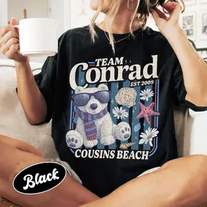 Team Conrad Junior Mint Bear Tshirt, Cousins Beach Tsitp Shirt, Summer Beach Tee, Team Conrad Cousins Beach, Unisex Short Sleeve Tee, Crew Neck Graphic T-Shirt
