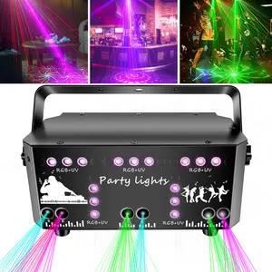21 Hole Laser Light Stage Party KTV Bar RGB+UV Frequent Flashing Bouncing Di Home Atmosphere UV Purple Light AC90-240V 50w LED DMX Control for DJ Disco club
