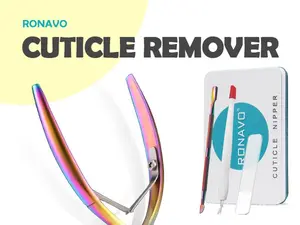 Professional Cuticle Nipper & Pusher Set - Stainless Steel Manicure Pedicure Tools for Precise Nail Care Daily Handle, RONAVO