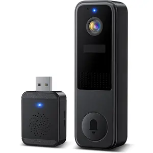 2K Battery Video Doorbell, Smart Wireless Doorbell Camera with Ring Chime, Live View with Two-Way Talk, AI Detection and Real-Time Notification, Compatible with Alexa and Vicohome