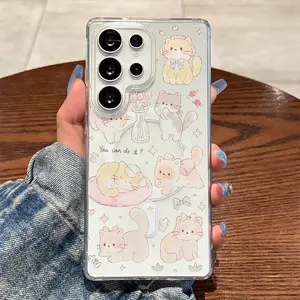 Cozy Cats and Floral Story,Magnetic Ring,Wireless Charging,Supports for Samsung Galaxy S26 S25 S24 S23 S22 S21 S20 Fe Plus Ultra Edge S10E A57 A56 A55 A54 A37 A36 A35 A34 A26 A25 A24 A23 A17 A16 A15 A14 A07 A06 A05s Note20 Note10 Note9