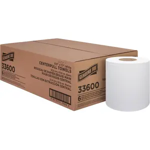 212 MAIN Soft Toilet Wipes Center-Pull Towel Rolls - 600 Sheets per Roll, White, Virgin Fiber, 6-Pack