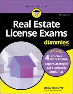 USED Book - Real Estate License Exams for Dummies with Online Practice Tests by Yoegel, John A. (Paperback) - english