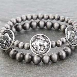 Western Buffalo Coin Stretch Bracelet