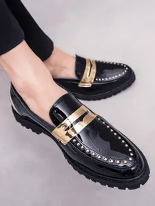 Men's Fashionable PU Leather Loafers, Casual Comfortable Round Toe Slip-on Loafers for Daily Wear, Male All-match Shoes for Daily Wear, Footwear