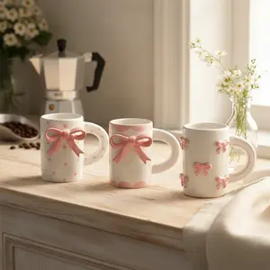 Hazel Mazel Stoneware Mug with 3D Bow Design