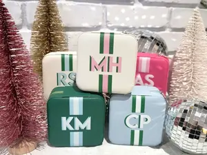 Shadow Monogram Travel Jewelry Case, Personalized Custom Printed Jewelry Box Organizer, Bridesmaids Proposal Gift, Preppy y2k 90's gifts