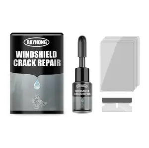 Car windshield crack repair fluid, car windshield repair kit, windshield crack repair tools, glass repair fluid for repairing shattered and star-shaped cracks, multi-purpose interior cleaner.