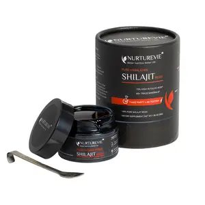 Nurturevie Pure Himalayan Shilajit Resin 30g Certified Organic Supplement with 85+ Trace Minerals & 75% Fulvic Acid for Daily Energy & Immune Support Lab Tested Adaptogenic Mushroom Blend Natural Healthcare