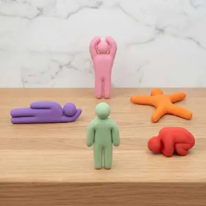 Meccha Chameleon Mini Figures, 5 Pose Hide and Seek Characters, Gamer Desk Decor