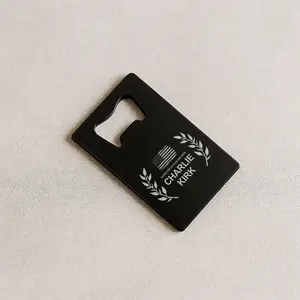 Memorial Charlie Kirk Bottle Opener, Laser Engraved Metal Credit Card Shape Beer Opener