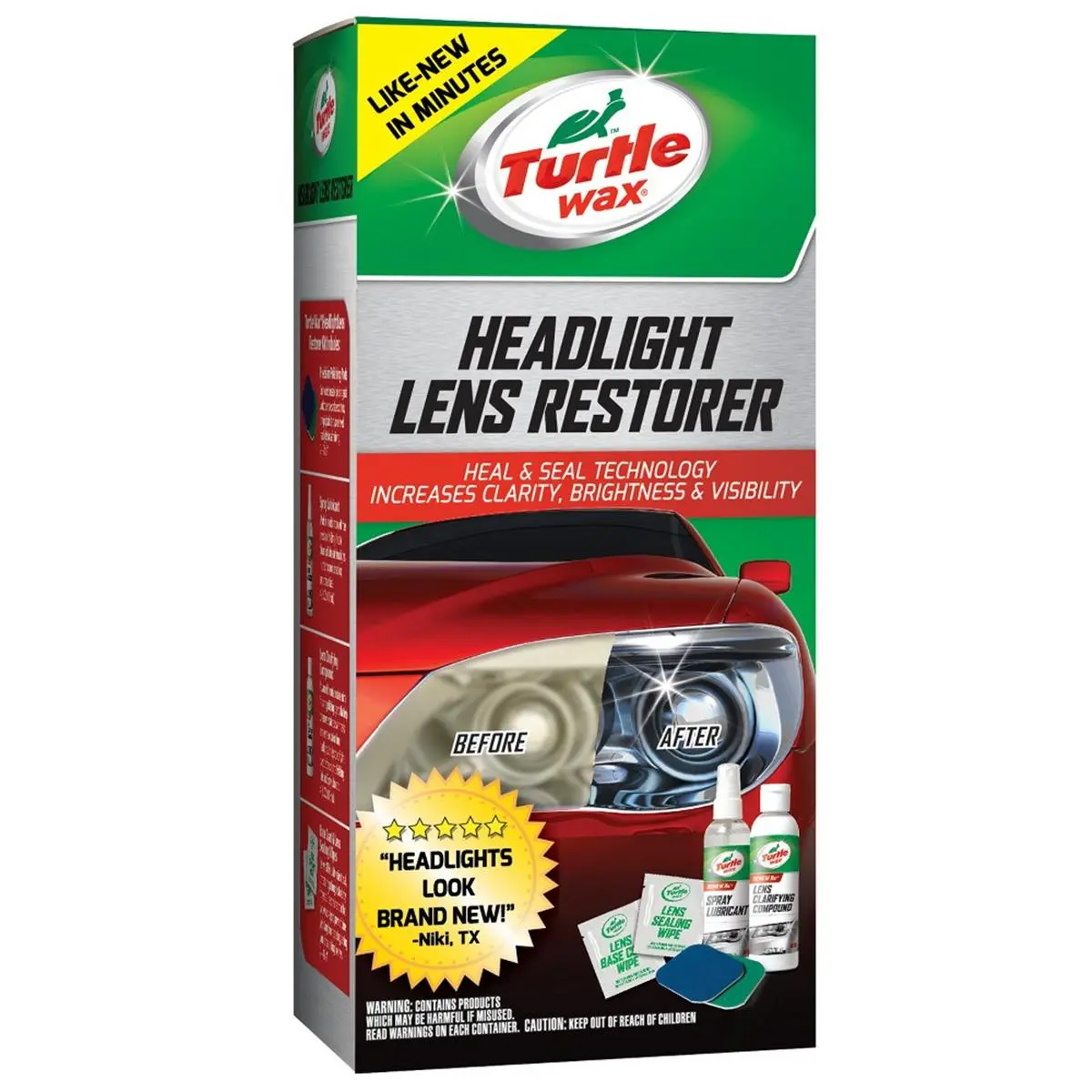 Turtle Wax 8240533 Headlight Lens Restorer - Increases Clarity, for DIY Car Care, Automotive Maintenance