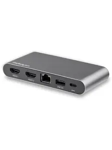 StarTech ST-DK30C2HAGPD Dual-Monitor USB-C Multiport Adapter, 2 x 4K HDMI - 100W PD 3.0, Black