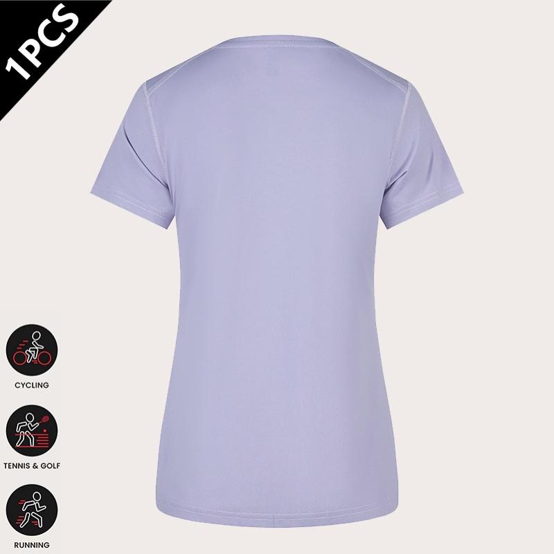 4-pack women’s quick-dry sports T-shirts, solid-color quick-dry sports T-shirts, women’s multicolor versatile cycling short-sleeve shirts, made from high-stretch quick-dry fabric with excellent moisture absorption and sweat wicking, simple versatile fit,