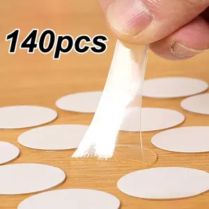 Round Clear Sticky Tack, Strong Adhesive, 140pcs Removable Double Sided Dot Sticker, Waterproof Small Sticker for Home Festival Decoration, Multi-purpose Sticky Dot for Home Office Use