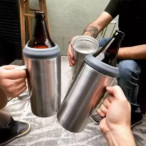 Stainless Steel Drink Cooler, Wine Bottle Chiller, Dual Wall Vacuum Insulated Holder & Keeper, Reusable for Beer, Wine, Liquor, Juice, Temperature Maintenance