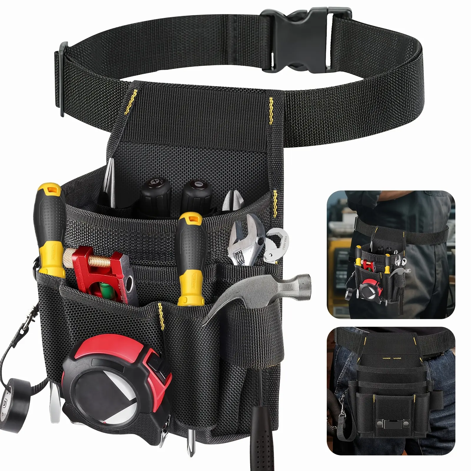 Heavy-duty Multiple Tool Belt, Adjustable Waist Pack, Detachable Storage Bag, Thickening Oxford Cloth Tools Bag, Electrician's Tool Kits