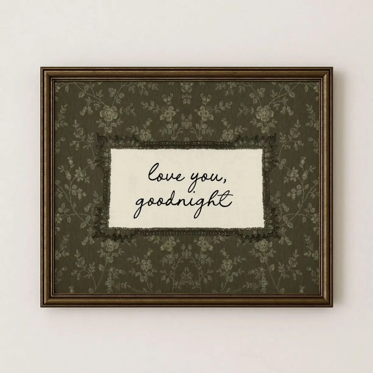 Typography Poster , Love You Goodnight Print ,Romantic Bedroom Decor , Housewarming Gift | Framless Poster I