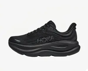 All-Black Thick-Sole Cushioned Running Shoe | Black Mesh & Synthetic Leather Tech Sneaker