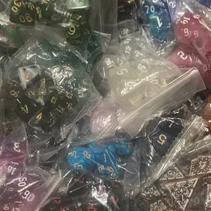Random Acrylic Dice Set - Assorted Colors with Numbers for Games and Roleplaying