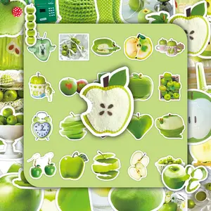 50 Green-Apple Style Unique Creative Minimalist Design Niche Decorative DIY Scrapbook Material Stickers